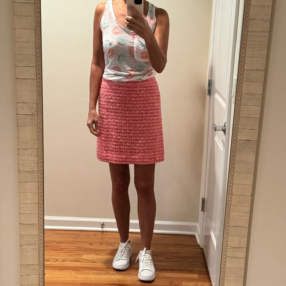 Tory Burch pink tweed skirt size 6